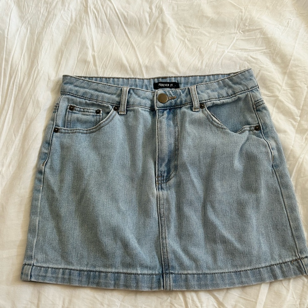 Forever 21 Sky Blue Denim Mini Skirt